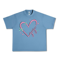 Pebble Blue gigi with heart and ribbons Urban Heavy Tee - MaliasSmallBusiness