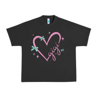 Pigment Black gigi with heart and ribbons Urban Heavy Tee - MaliasSmallBusiness
