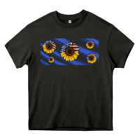 Asphalt american flag sunflowers 16oz libbey cup Heavy Core Tee - HRA Design Shop