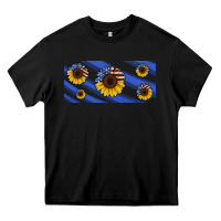 American Flag Sunflowers 16oz Libbey Cup Heavy Core Tee | Teevron