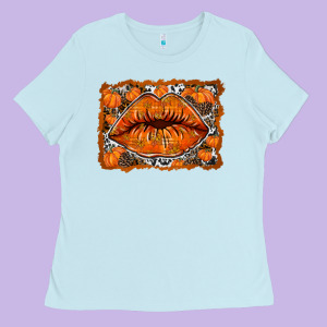 Fall Lips Ladies Tee Designed By Racoondesign