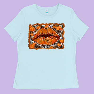 Fall Lips Ladies Tee Designed By Racoondesign