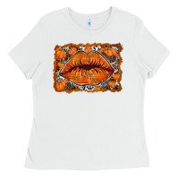 White fall lips Ladies Tee - RacoonDesign
