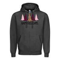 Charcoal Heather Happy Holidays Tree Zipper Hoodie - Bettercallsaul