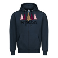 Navy Happy Holidays Tree Zipper Hoodie - Bettercallsaul
