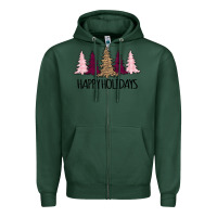 Sports Green Happy Holidays Tree Zipper Hoodie - Bettercallsaul