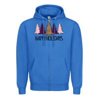 True Royal Happy Holidays Tree Zipper Hoodie - Bettercallsaul