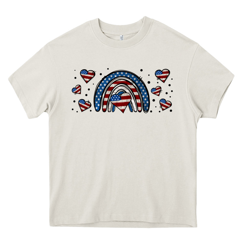 American Flag Rainbow 16oz Libbey Cup Heavy Core Tee by HRA Design Shop | Teevron