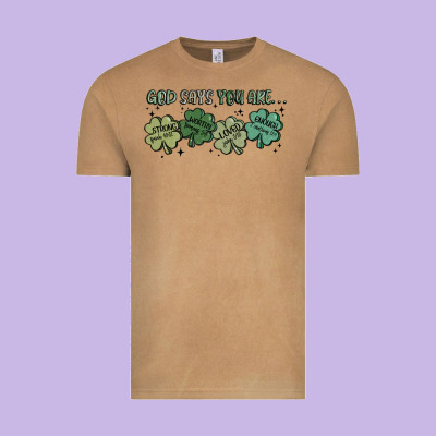 God Says I Am Patrick's Day Vintage Tee Designed By Maliassmallbusiness