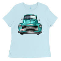 Baby Blue western truck front view Ladies Tee - FaDigitalArtStudio