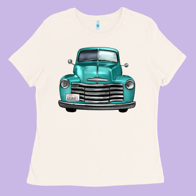 Western Truck Front View Ladies Tee Designed By Fadigitalartstudio