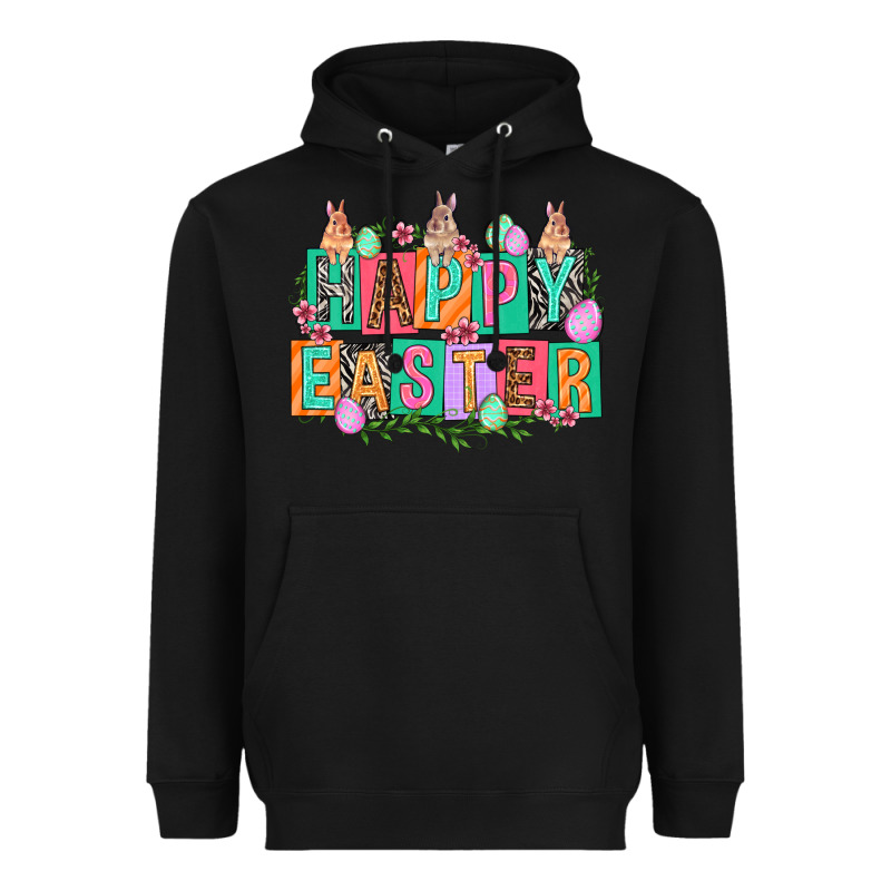 Happy Easter With Plate Letters Easter Day Heavyweight Hoodie by HowdyJamesFarm | Teevron
