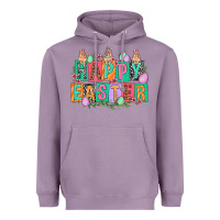 Lavender Happy Easter with plate letters Easter Day Heavyweight Hoodie - HowdyJamesFarm