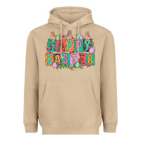 Mushroom Happy Easter with plate letters Easter Day Heavyweight Hoodie - HowdyJamesFarm