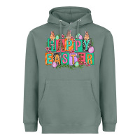 Sage Happy Easter with plate letters Easter Day Heavyweight Hoodie - HowdyJamesFarm