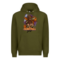 Army Green Messy bun Basketball girl Premium Hoodie - HowdyJamesFarm