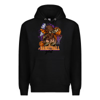 Black Messy bun Basketball girl Premium Hoodie - HowdyJamesFarm