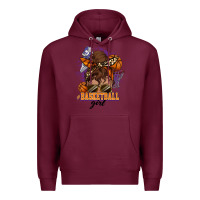 Burgundy Messy bun Basketball girl Premium Hoodie - HowdyJamesFarm