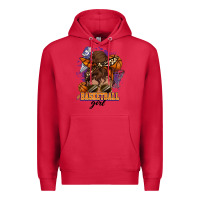 Cardinal Messy bun Basketball girl Premium Hoodie - HowdyJamesFarm