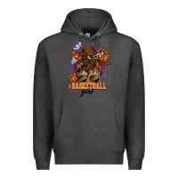 Charcoal Heather Messy bun Basketball girl Premium Hoodie - HowdyJamesFarm