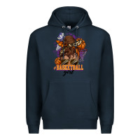 Navy Messy bun Basketball girl Premium Hoodie - HowdyJamesFarm