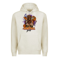 Oatmeal Heather Messy bun Basketball girl Premium Hoodie - HowdyJamesFarm