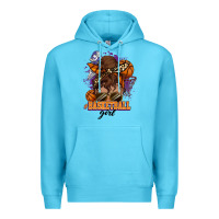 Ocean Blue Messy bun Basketball girl Premium Hoodie - HowdyJamesFarm