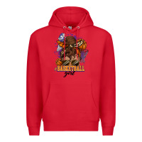 Red Messy bun Basketball girl Premium Hoodie - HowdyJamesFarm