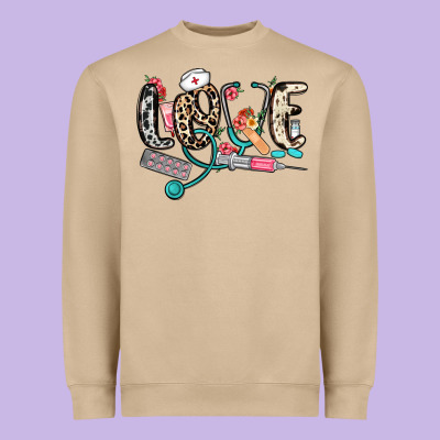 Love Nurse Heavyweight Sweatshirt Designed By Nancycooperartshop