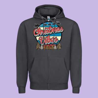 Christmas Vibes Zipper Hoodie Designed By Bettercallsaul