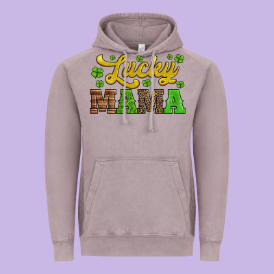 Lucky Mama St Patricks Day Vintage Hoodie Designed By Jasminsmagicworld