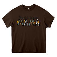 Chocolate Brown blessed to be called mama Heavy Core Tee - CowhideDigitalArt