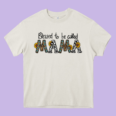 Blessed To Be Called Mama Heavy Core Tee Designed By Cowhidedigitalart