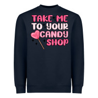 Navy take me to your candy shop Heavyweight Sweatshirt - MaliasSmallBusiness