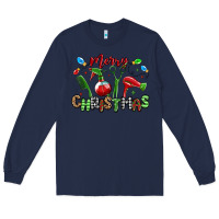 Navy merry christmas hair dresser Long Sleeve Tee - MaliasSmallBusiness
