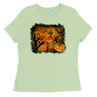 Matcha Halloween Background Ladies Tee - RanaPortraitStore
