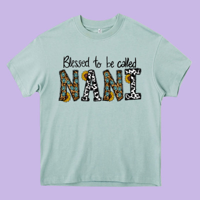 Blessed To Be Called Nanı Heavy Core Tee Designed By Cowhidedigitalart