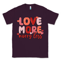 Plum love more worry less Classic Tee - MaliasSmallBusiness