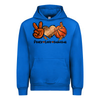 Cobalt Peace Love Basketball Urban Hoodie - FaDigitalArtStudio