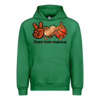 Emerald Peace Love Basketball Urban Hoodie - FaDigitalArtStudio
