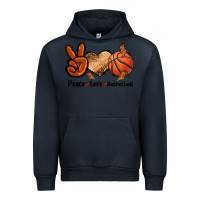 Navy Peace Love Basketball Urban Hoodie - FaDigitalArtStudio