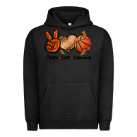 Pigment Black Peace Love Basketball Urban Hoodie - FaDigitalArtStudio