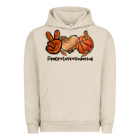 Pigment French Oak Peace Love Basketball Urban Hoodie - FaDigitalArtStudio