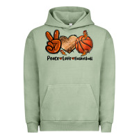 Pigment Oil Green Peace Love Basketball Urban Hoodie - FaDigitalArtStudio