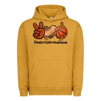 Pigment Peanut Butter Peace Love Basketball Urban Hoodie - FaDigitalArtStudio