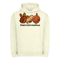Pigment Pistachio Peace Love Basketball Urban Hoodie - FaDigitalArtStudio