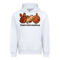 White Peace Love Basketball Urban Hoodie - FaDigitalArtStudio