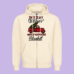 Christmas Movie Watching Blanket Zipper Hoodie Designed By Bettercallsaul