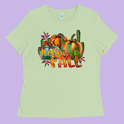 Hallo Fall Ladies Tee Designed By Racoondesign