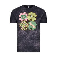 Cloud Black st patricks day clover Vintage Tee - MaliasSmallBusiness
